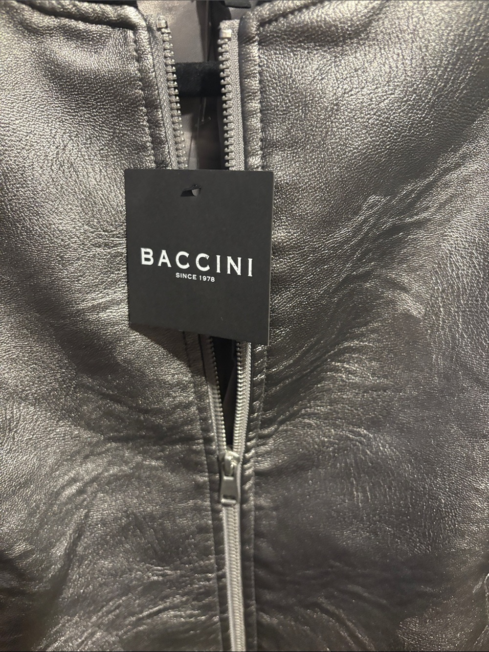 Baccini Metallic Silver Bomber Jacket - Picture 2 of 2